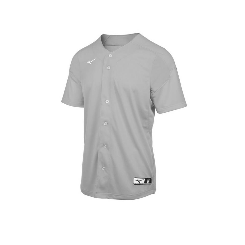 Camisas Mizuno Baseball Aerolite Full Button - Homem - Cinzentas - UHKAP6834